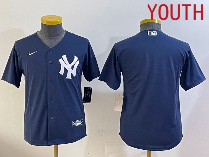 Youth New York Yankees Blank Blue Game 2024 Nike MLB Jersey style 120916